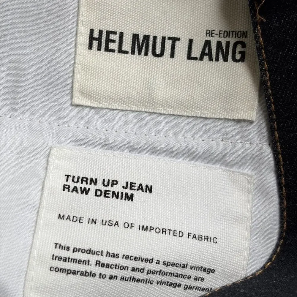 Helmut Lang Re-Edition Turn Up Raw Denim Jeans Made in USA
